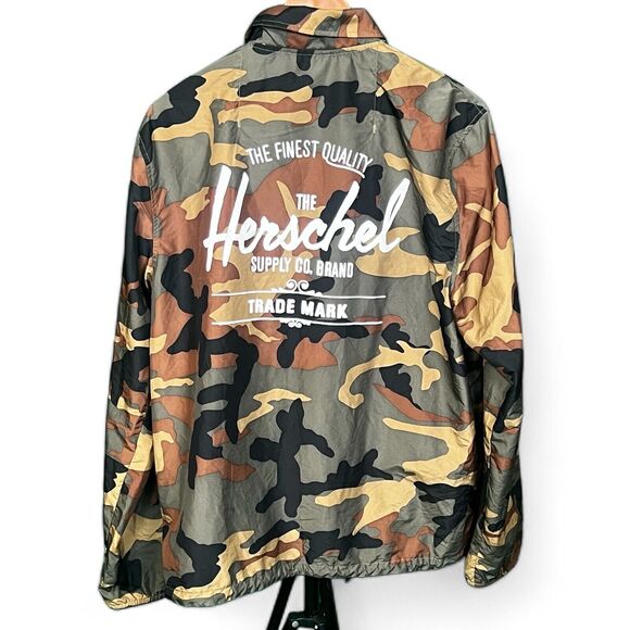 Herschel Supply Co Jacket Mens Medium Full Zip Camo Windbreaker - Size M - Picture 2 of 3